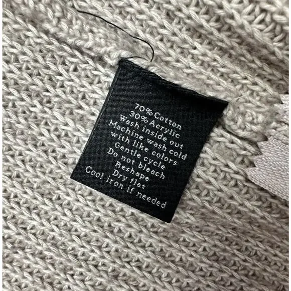 Rock & Republic Cardigan Sweater Womens Size Medium Zipper Accents Beige Tan - Picture 6 of 7